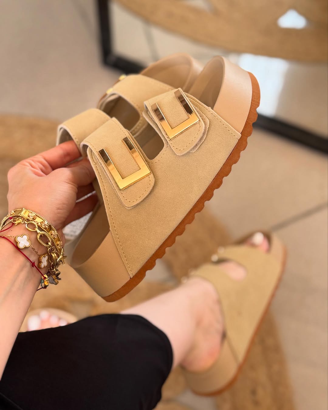 Women's Platform Lace-up Slippers