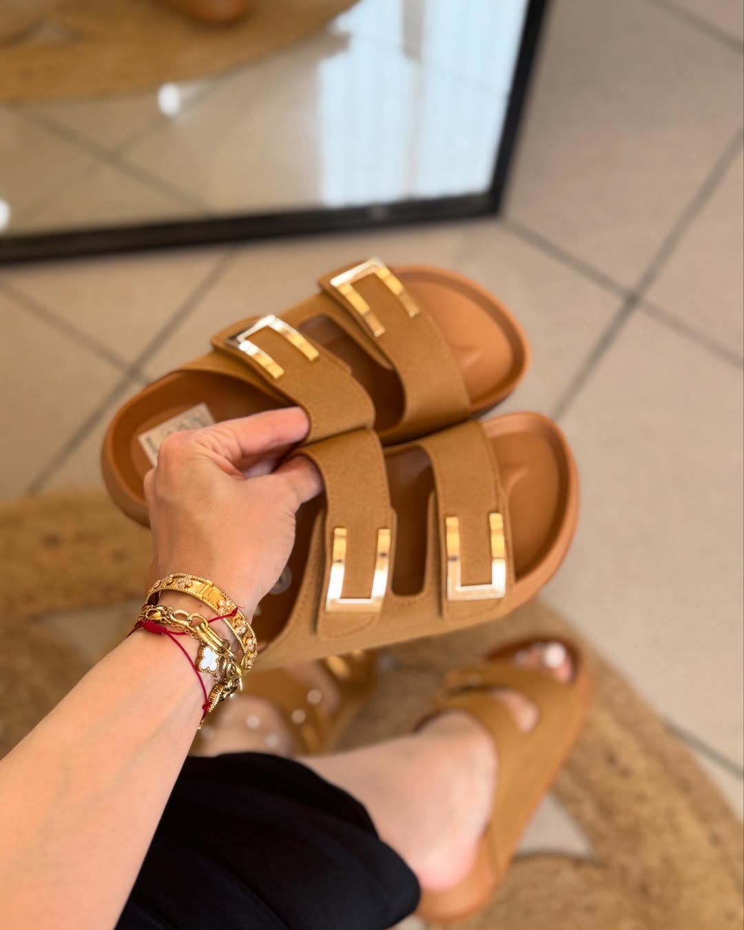 Women's Platform Lace-up Slippers