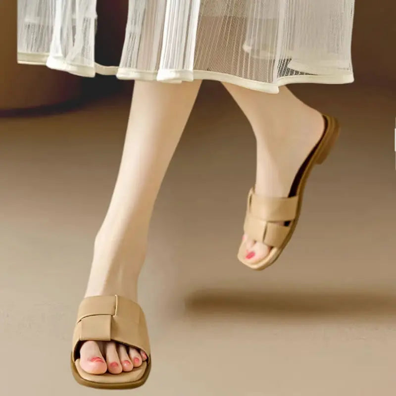 Woven Strap Open-toe Slide Sandals