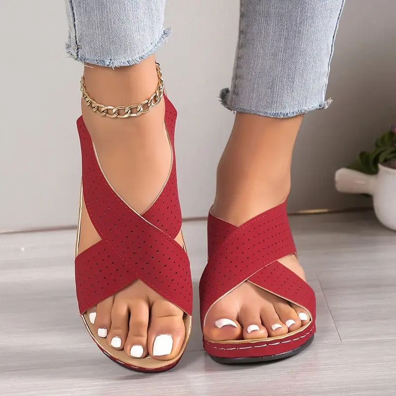 Women'S Solid Color Wedge Sandals