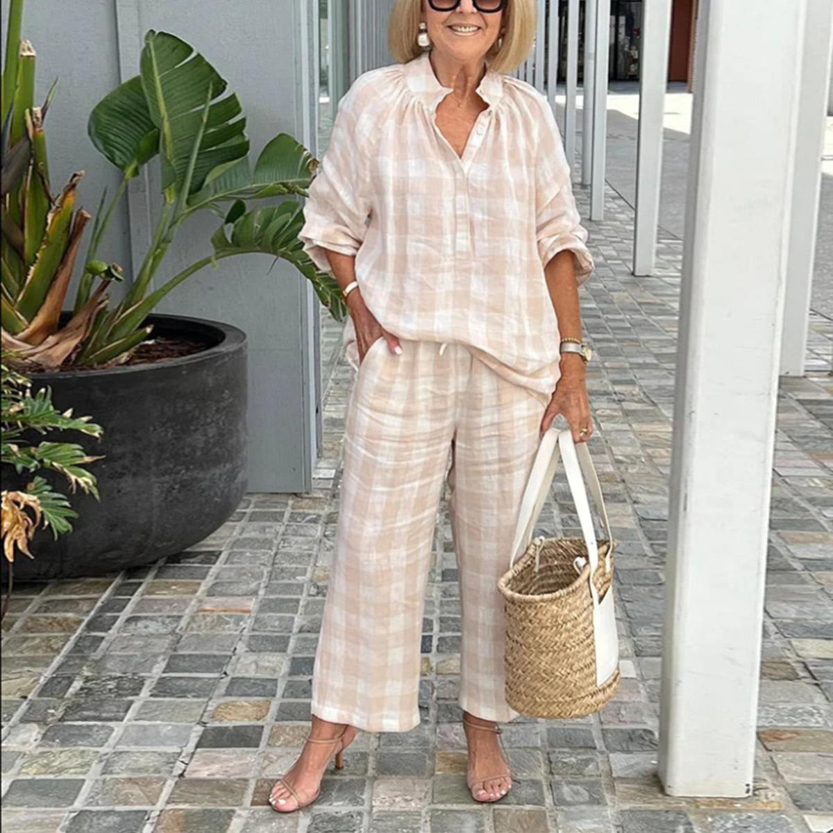 Comfy V-Neck Long Sleeve Two Piece Set