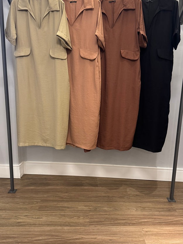 V-neck Midi Dress