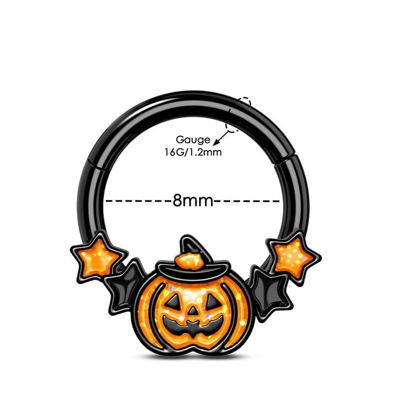 đHalloween Decorationsđ- 16G Wacky Halloween Pumpkin Septum Rings