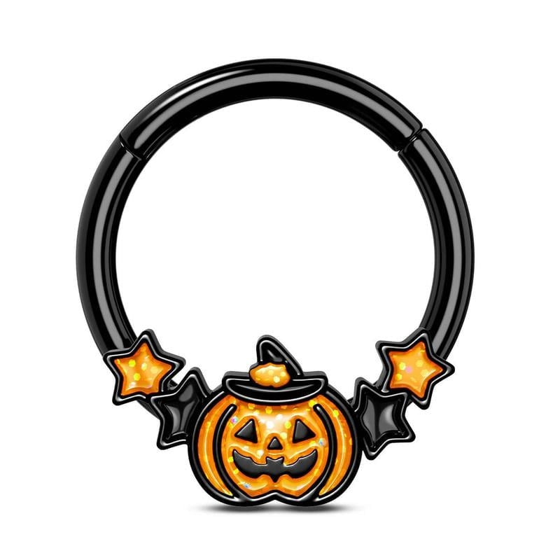 đHalloween Decorationsđ- 16G Wacky Halloween Pumpkin Septum Rings