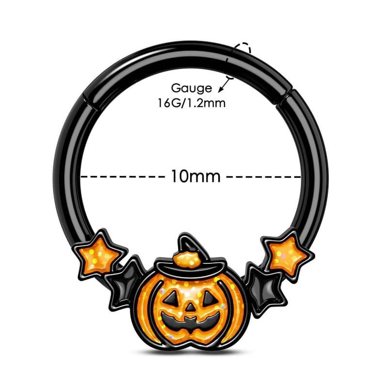 đHalloween Decorationsđ- 16G Wacky Halloween Pumpkin Septum Rings