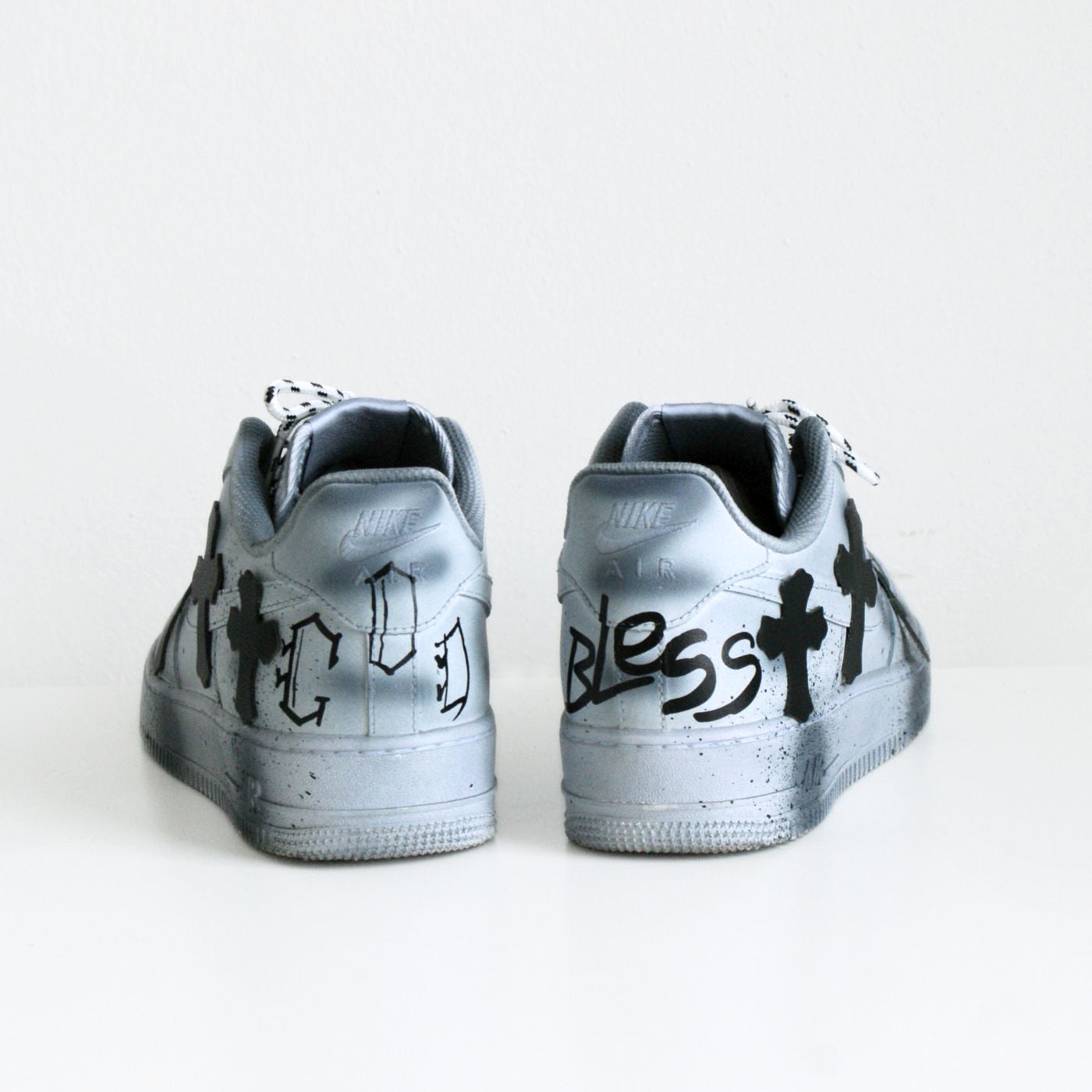 Distressed Graffiti Cross Sneakers