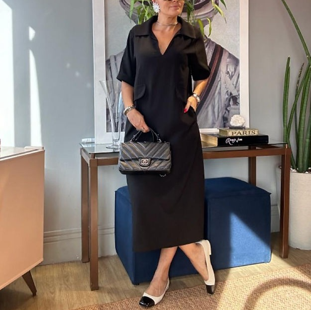 V-neck Midi Dress