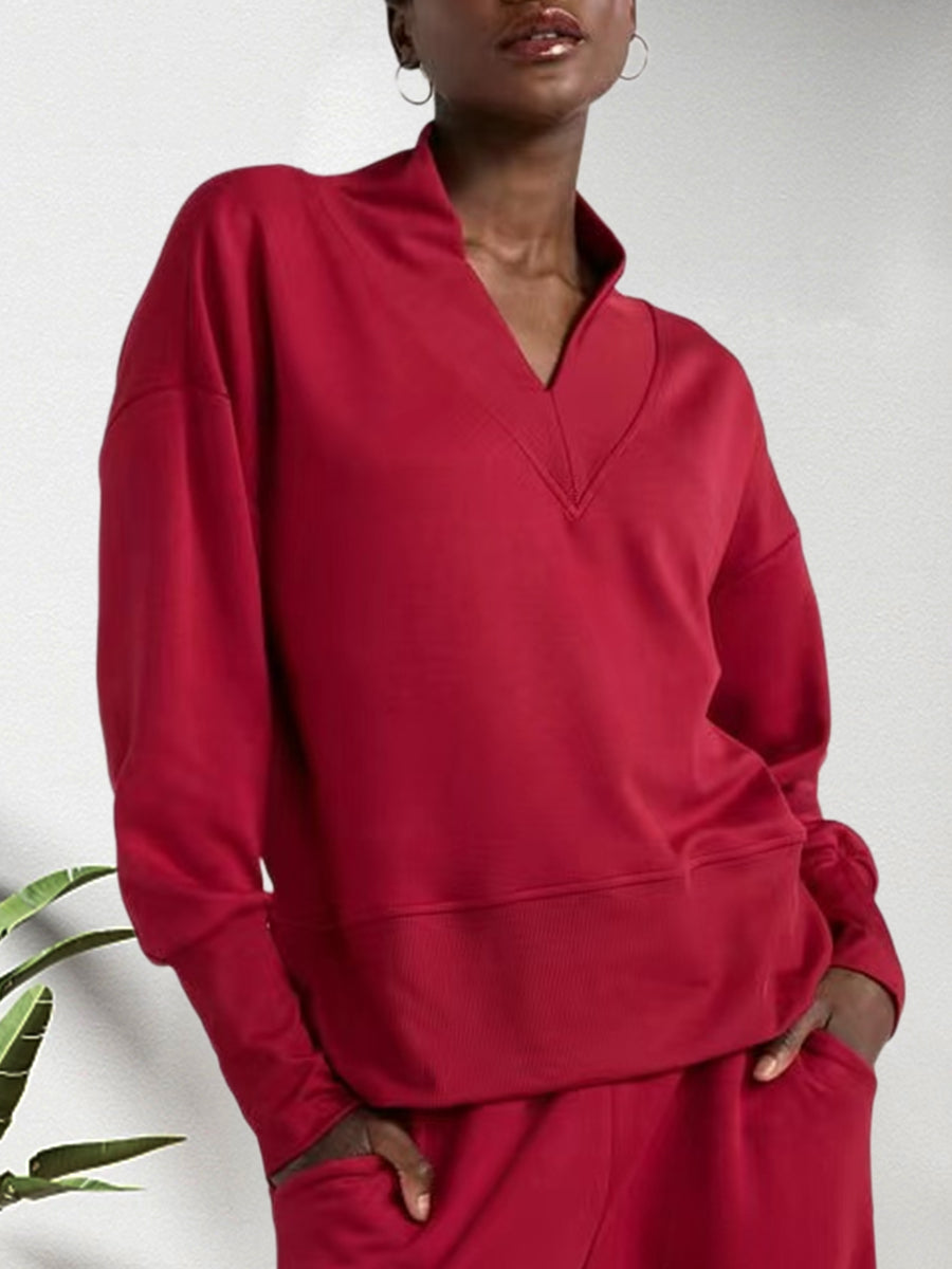 Women's Knitted V-neck Two-piece Set