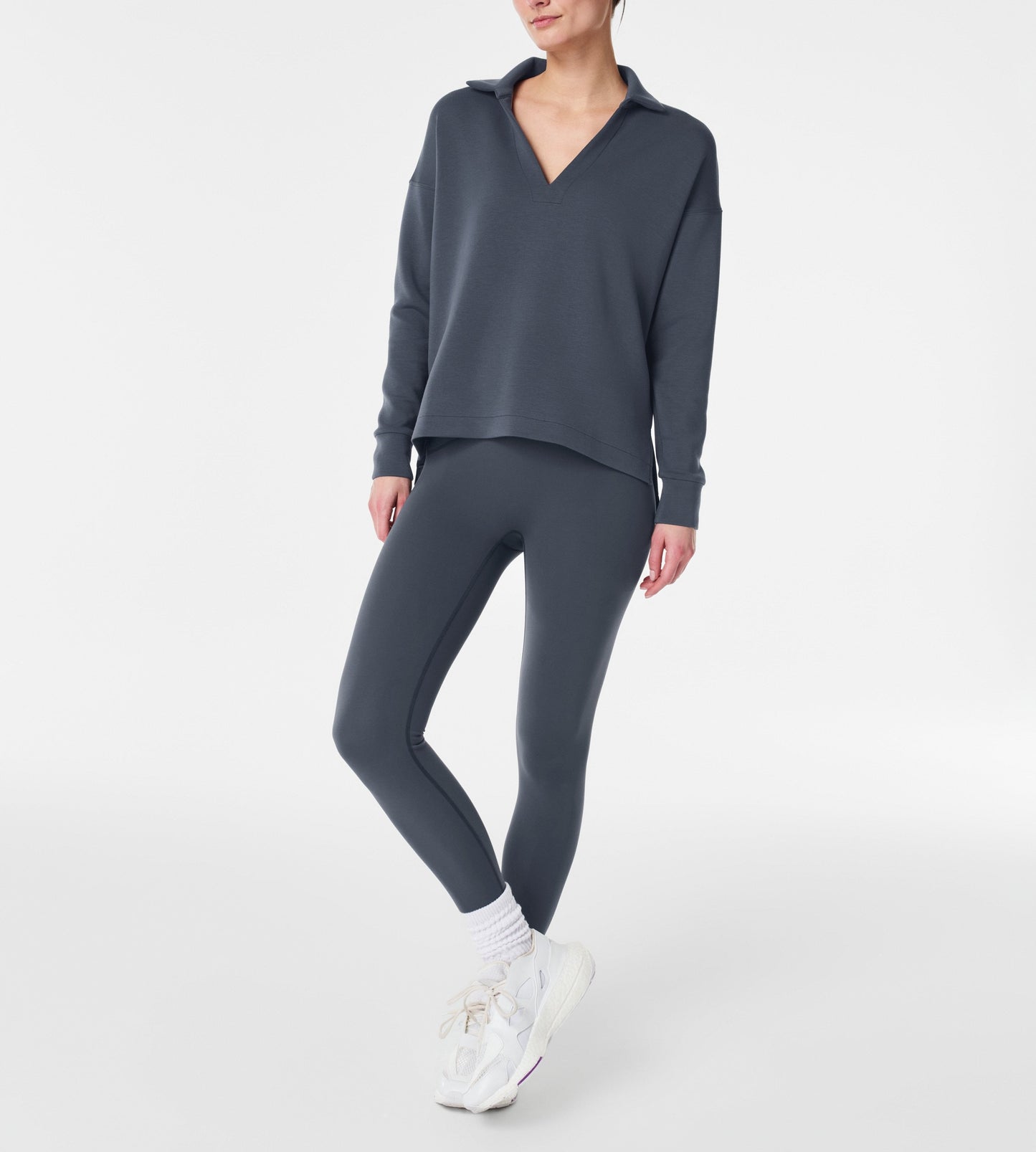 Women's Oversized Half Zip Two-piece Set