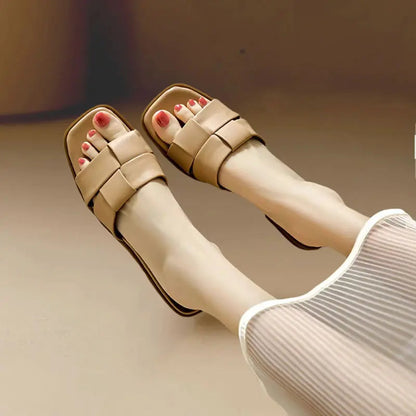 Woven Strap Open-toe Slide Sandals