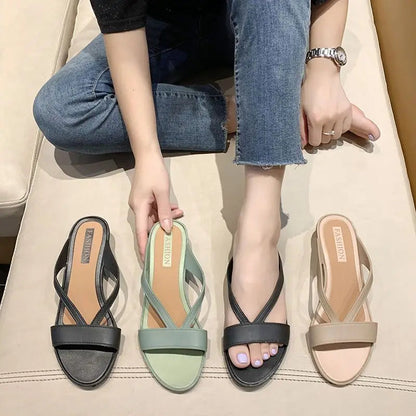 Women's Stylish Summer Open-toe Slip-on Sandals