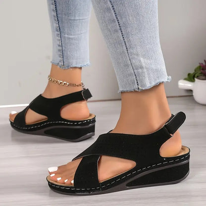 Women'S Solid Color Wedge Sandals