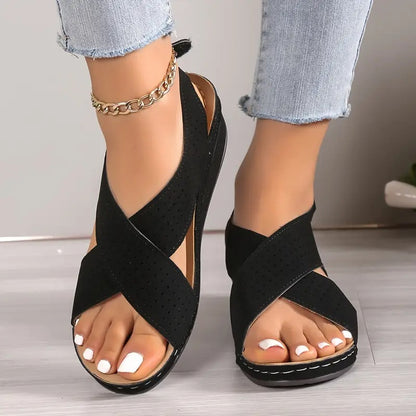 Women'S Solid Color Wedge Sandals