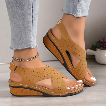 Women'S Solid Color Wedge Sandals