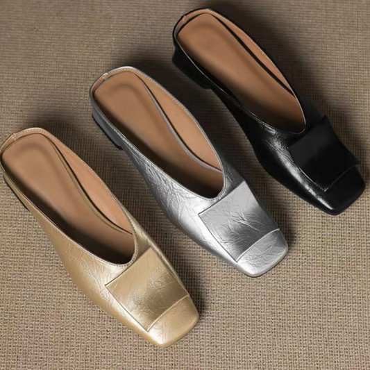 Square Toe Solid Color Slip-on Outdoor Sandals