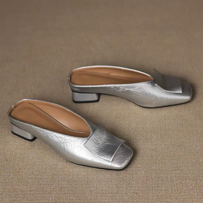Square Toe Solid Color Slip-on Outdoor Sandals