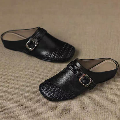 Braided Hollow Outerwear Mules