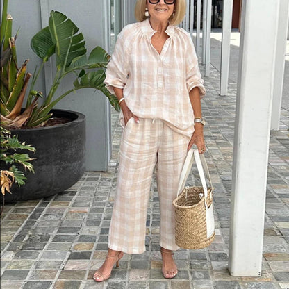 Comfy V-Neck Long Sleeve Two Piece Set