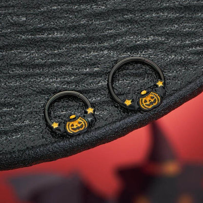 🎃Halloween Decorations🎃- 16G Wacky Halloween Pumpkin Septum Rings