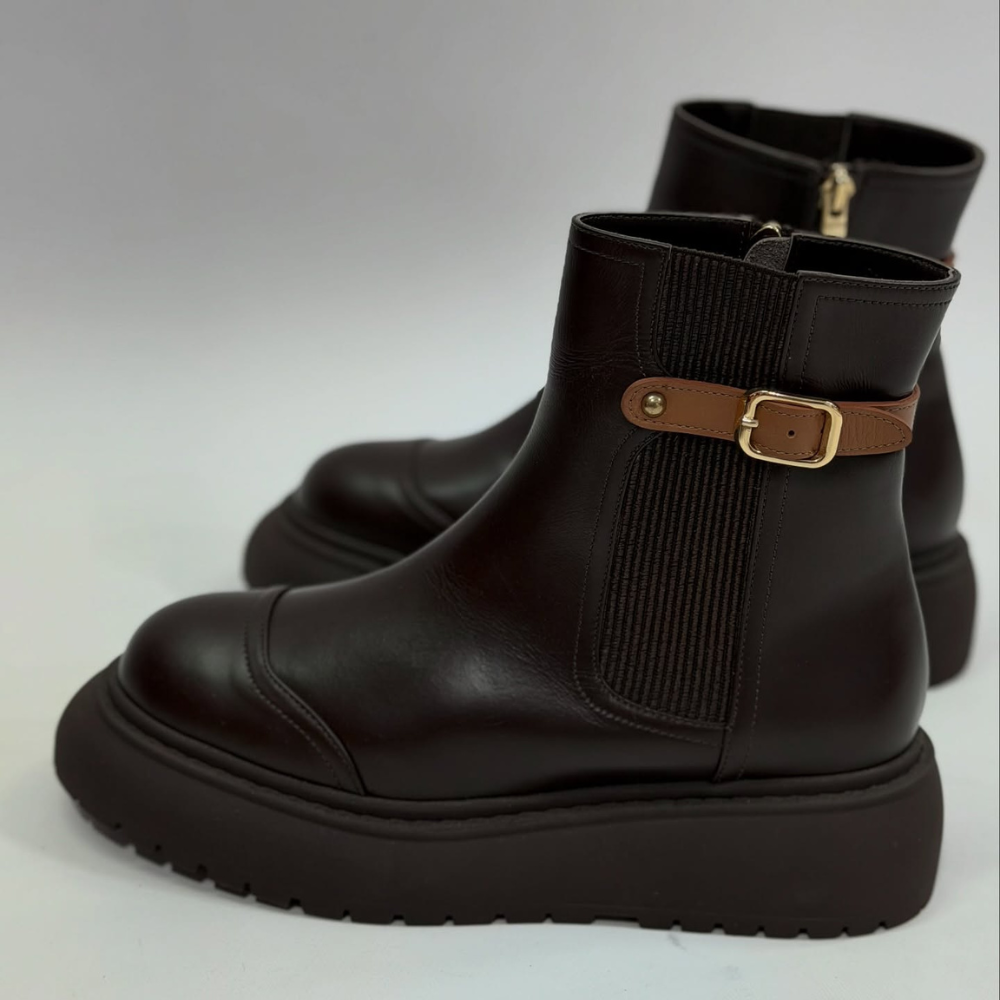 Luxury Chunky-Sole Leather Martin Boots