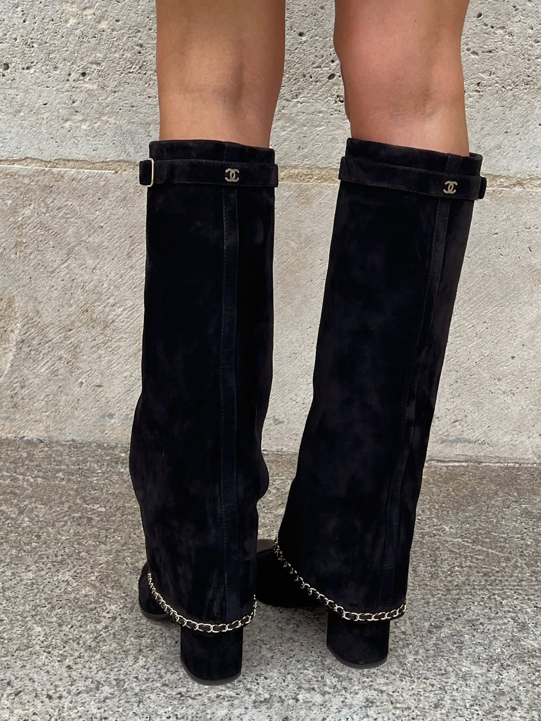 Suede Calfskin Lambskin Cap Toe High Boots