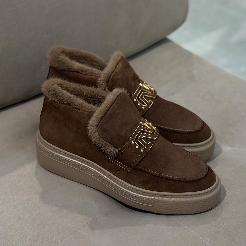 Fleece-Lined Cotton Padded Winter Shoes