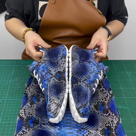 Blue Snakeskin Sneakers