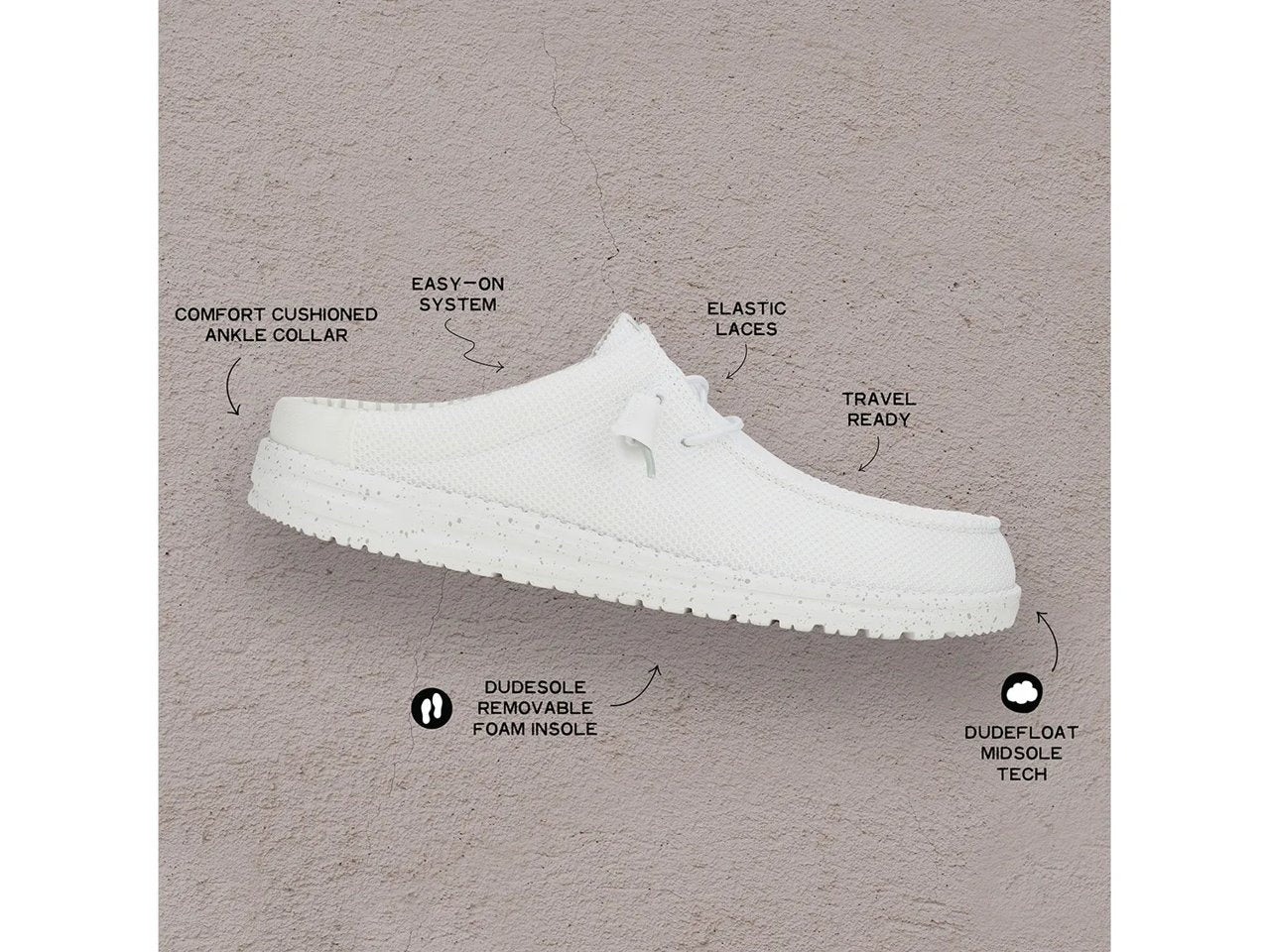 Wally Slip Stretch Sox White loafers