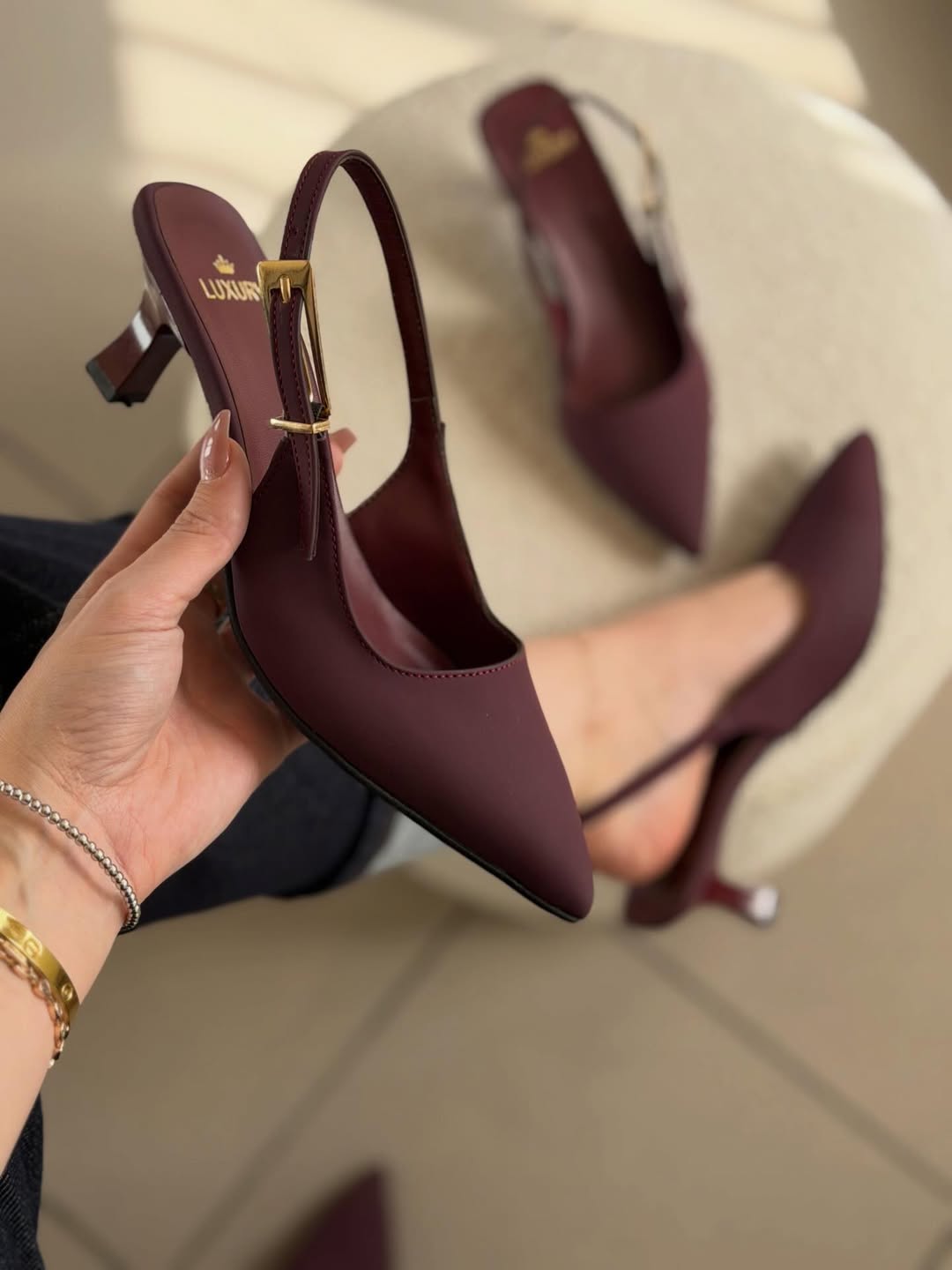 Women's Leather Low Heel Pump