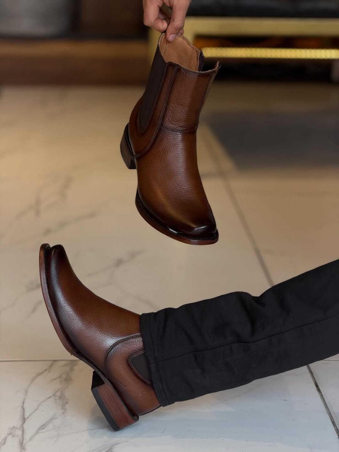 Handmade Buckskin Western Cowboy Boots