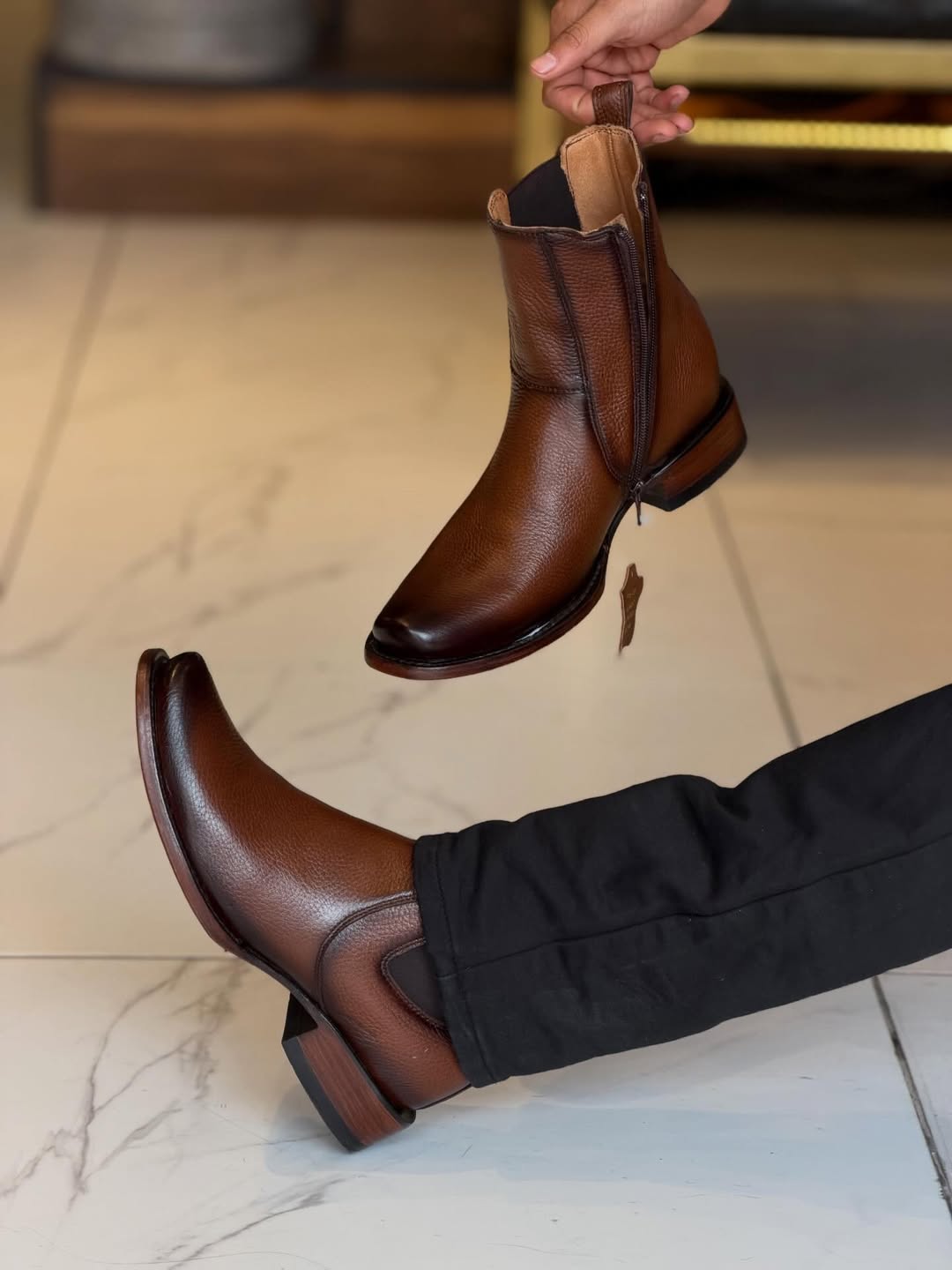Handmade Buckskin Western Cowboy Boots