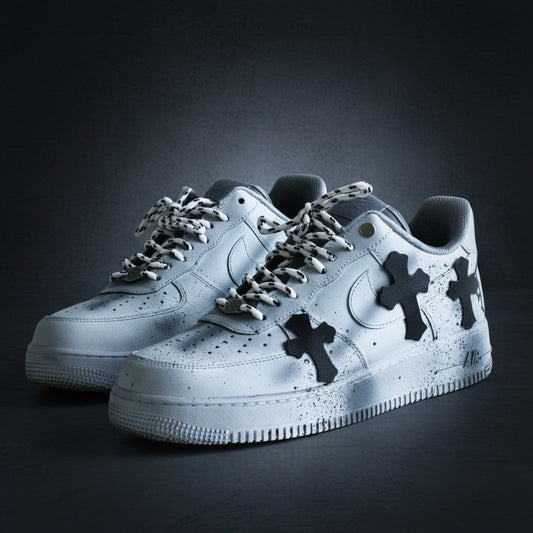 Distressed Graffiti Cross Sneakers