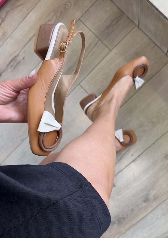 New Natural Brown Leather Shoes