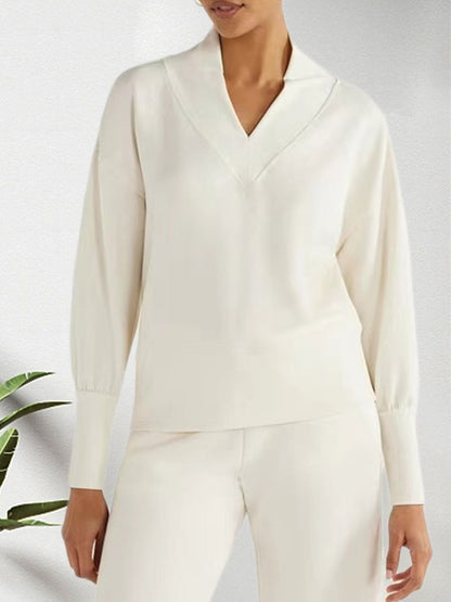 Women's Knitted V-neck Two-piece Set