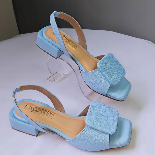 Women's Square-toe Low-heeled Sandals