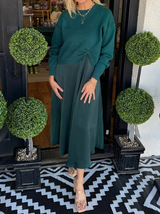 Round Neck Sweater & Tank Top Dress