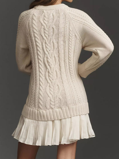 Cable-Knit Sweater Mini Dress