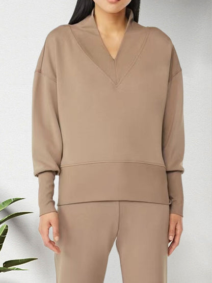 Women's Knitted V-neck Two-piece Set