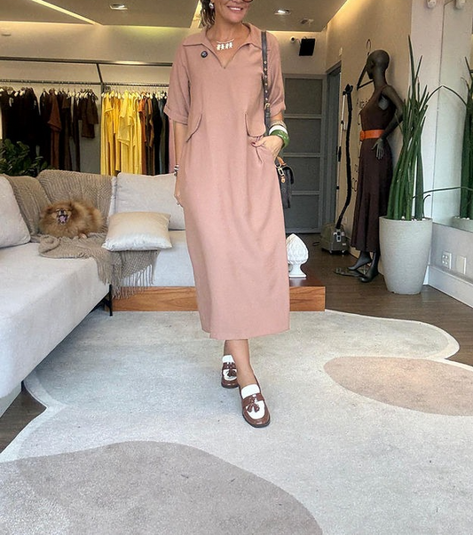 V-neck Midi Dress
