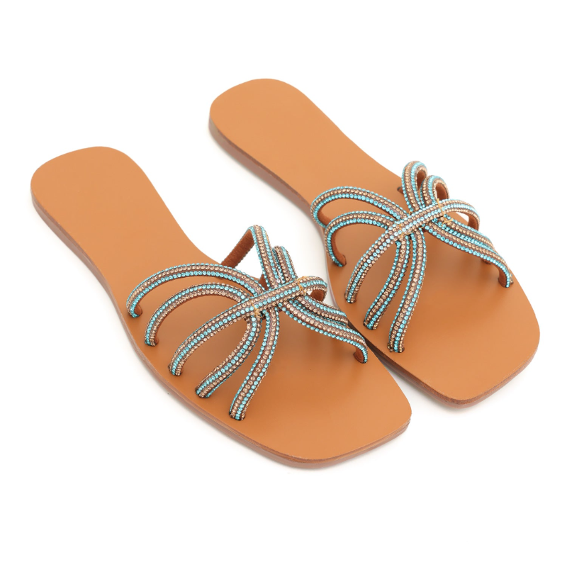 Rhinestone Sparkle Flat Slippers